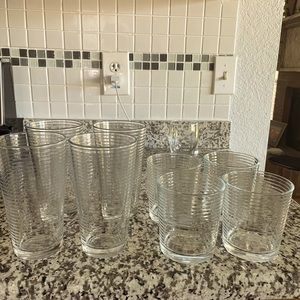 Crate and Barrel glasses set of 8.